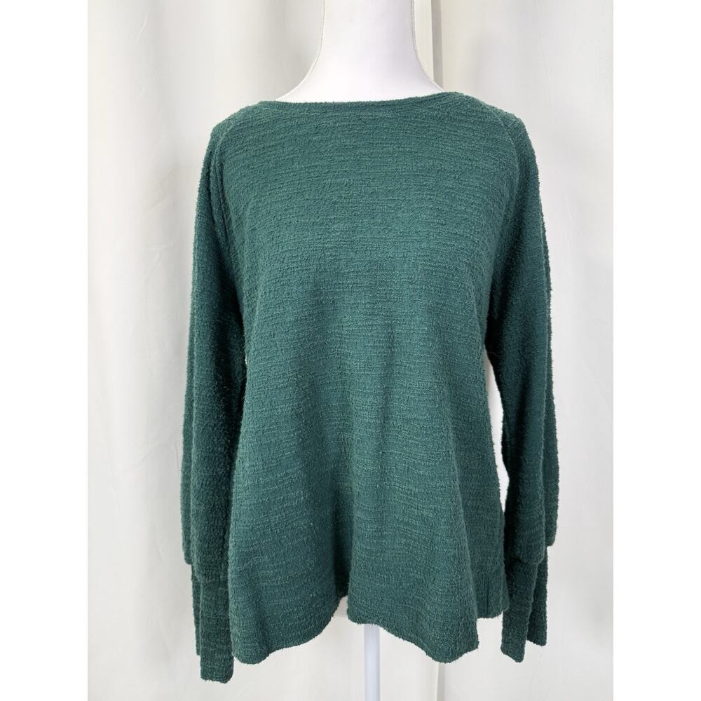 By Anthropologie Textured Open Back Bow Sweater Womens Small‎ Green Excellent